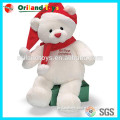 Promotional with cheapest price for high quality plush polar bear keychain